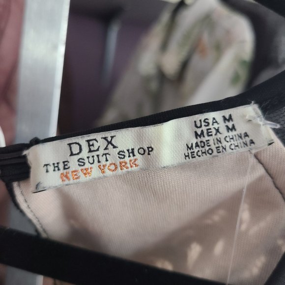 DEX Nude Black Lace Short Sleeve Top Size M - Picture 13 of 14